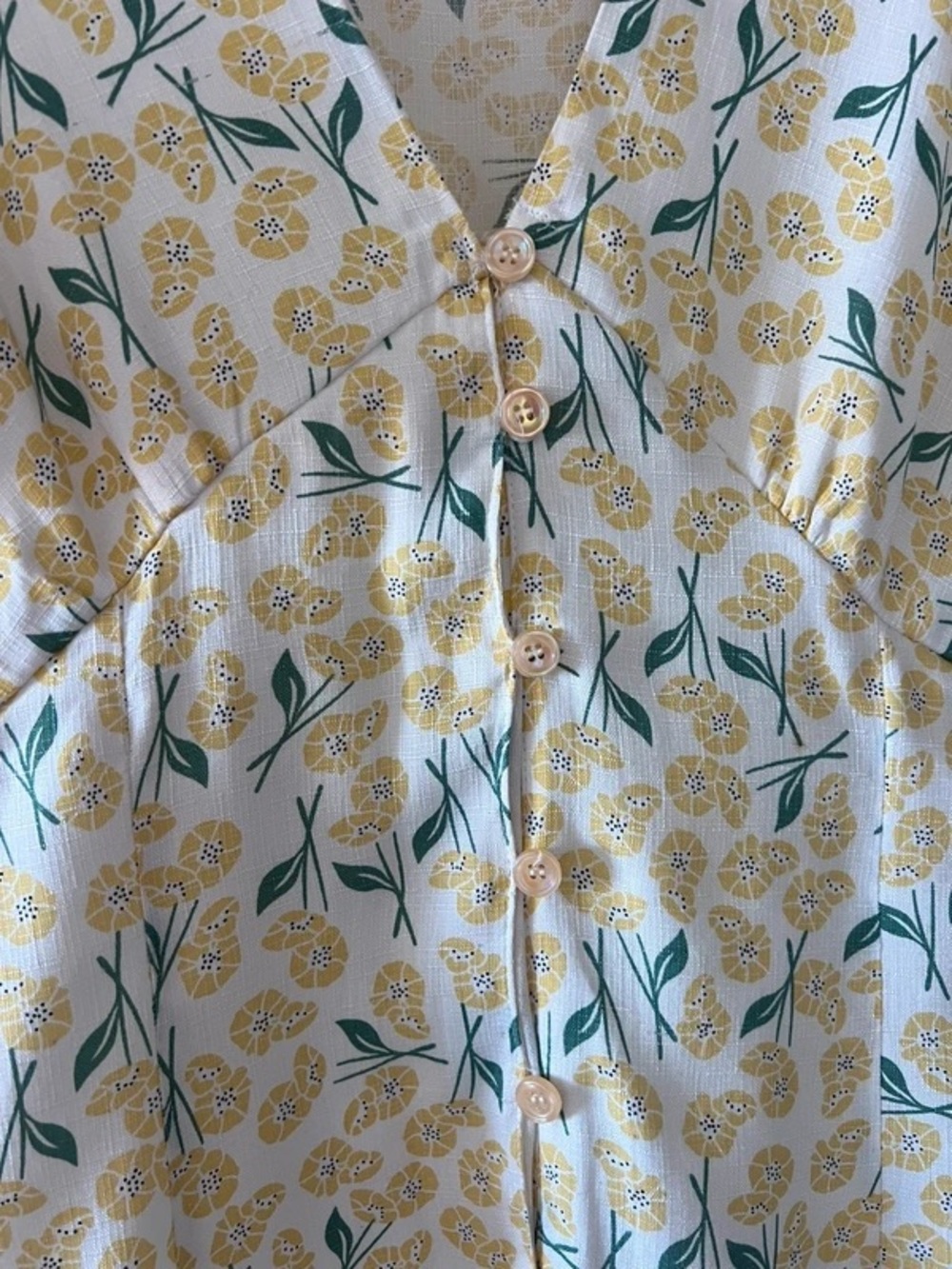 New Look Cream Midi Dress with Yellow Floral Print - Picture 4 of 6